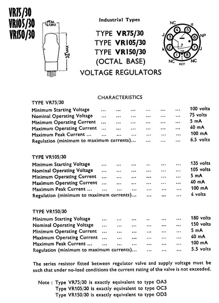 VR105, VR-105, VR105/30, WESTINGHOUSE, 0C3, CV686, G105/1D, GL-105/30, KD24, QS1206, W-269