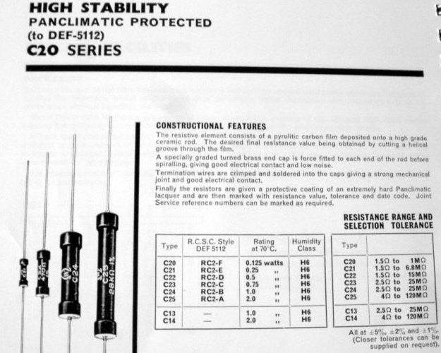 Assorted values Welwyn & Painton Panclimatic Resistor, C22 Series as used in AVO meter & AVO VCM - MULLARD MAGIC - 3