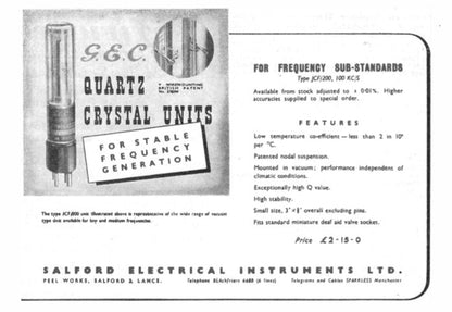 B7G BASED GLASS ENVELOPE CRYSTALS BY GEC, BROOKES AND MARCONI