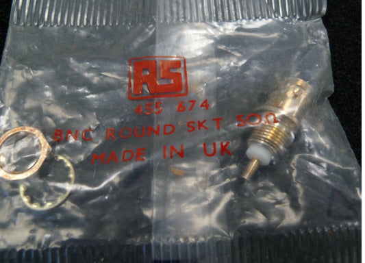 BNC Bulkhead Round Socket Connection 50 ohm Silver Plated RS 455-674