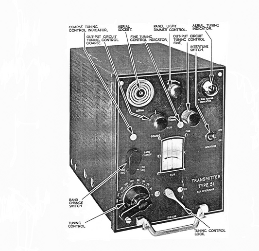 Air Ministry,  Tadpole shaped,  Band Change Knob, Sunderland ,Square 4, ARI5206, Transmitter Type 51