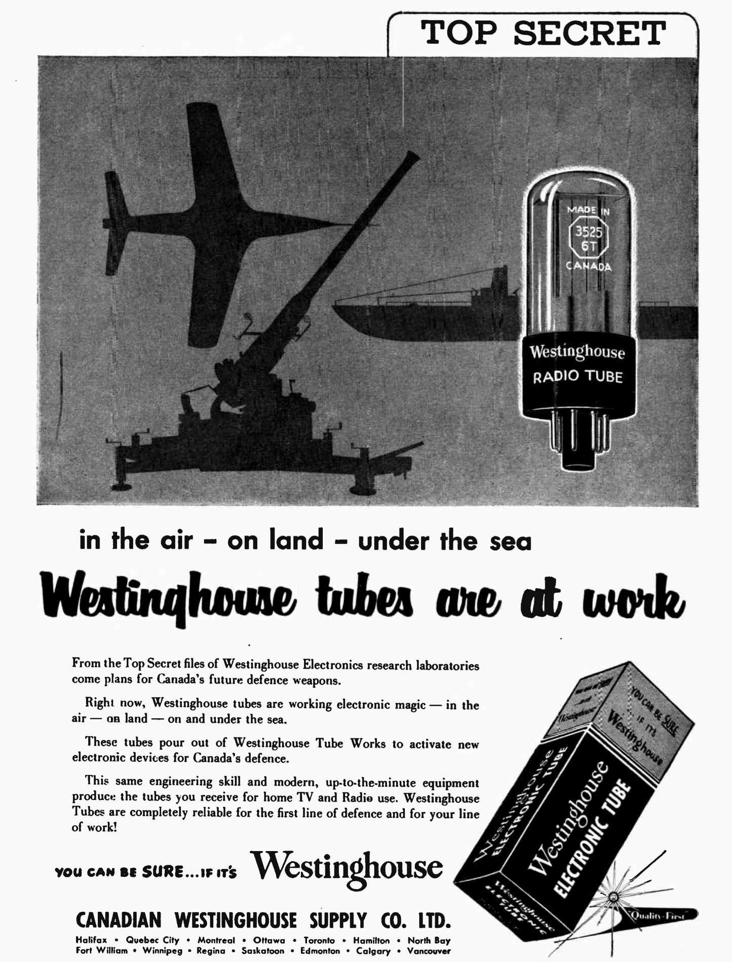 6L6G, WESTINGHOUSE, MATCHED PAIR, CANADA WARTIME MANUFACTURE, RED BASE PRINT